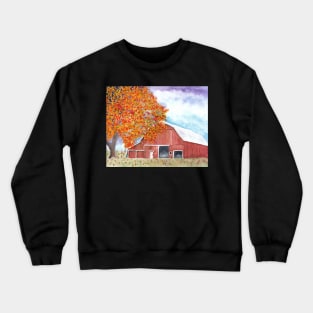 Autumn Skies over Red Barn Crewneck Sweatshirt